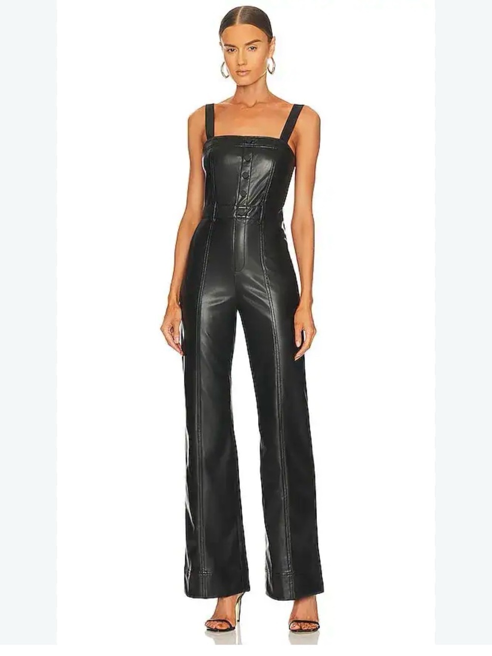 Alice and Olivia faux leather jumpsuit
